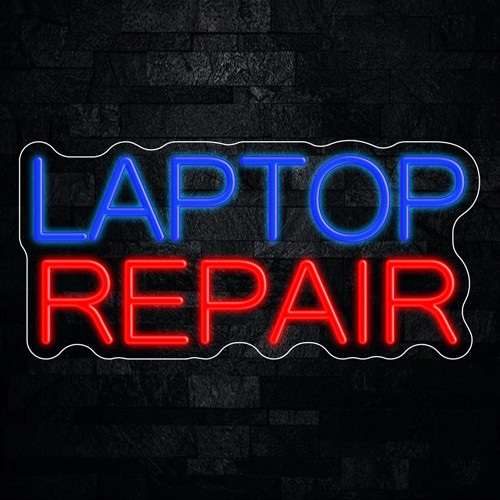 Laptop Repair LED Neon Sign 21&Prime;L x 10&Prime;H #32439
