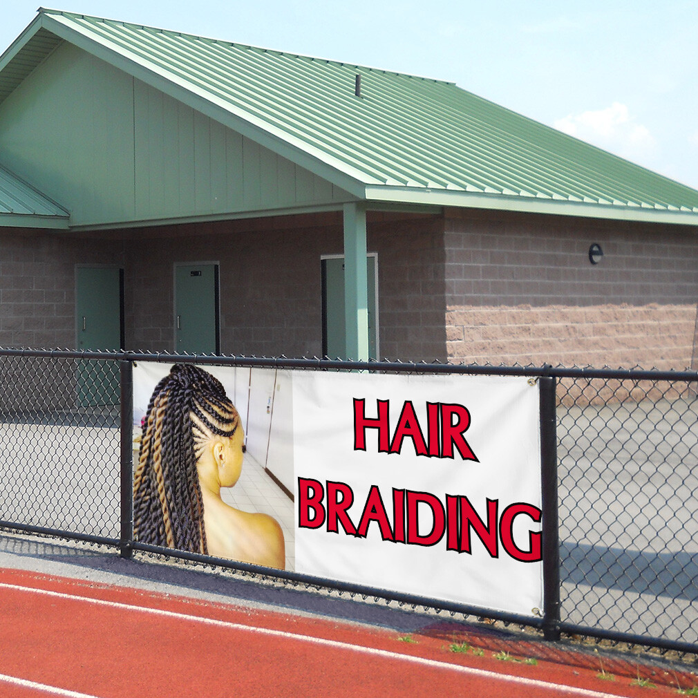 Vinyl Banner Multiple Sizes Hair Braiding Outdoor Advertising Printing Business