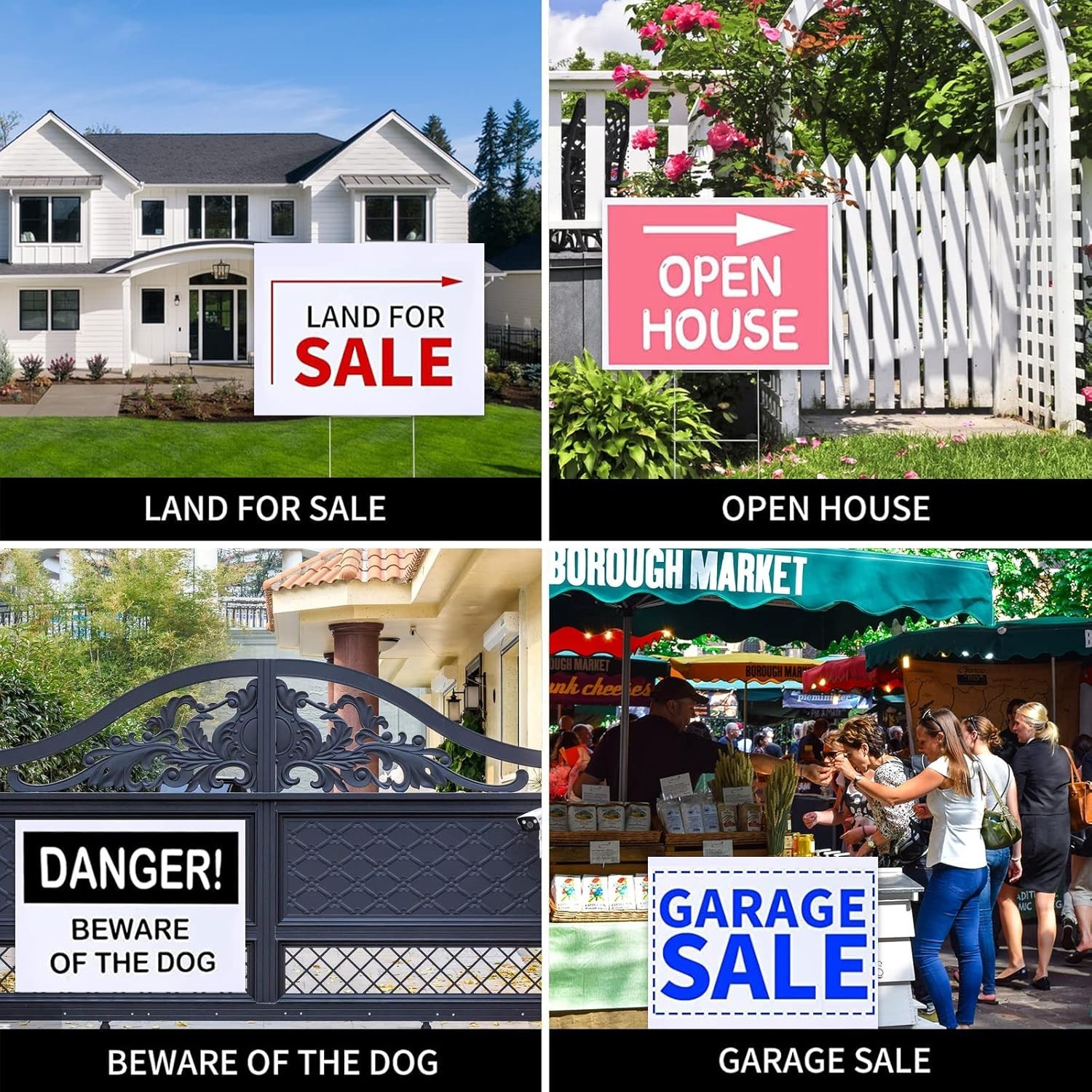 10 Large Blank Yard Signs with H-Stakes for Custom Outdoor Events – 18×24 Inches