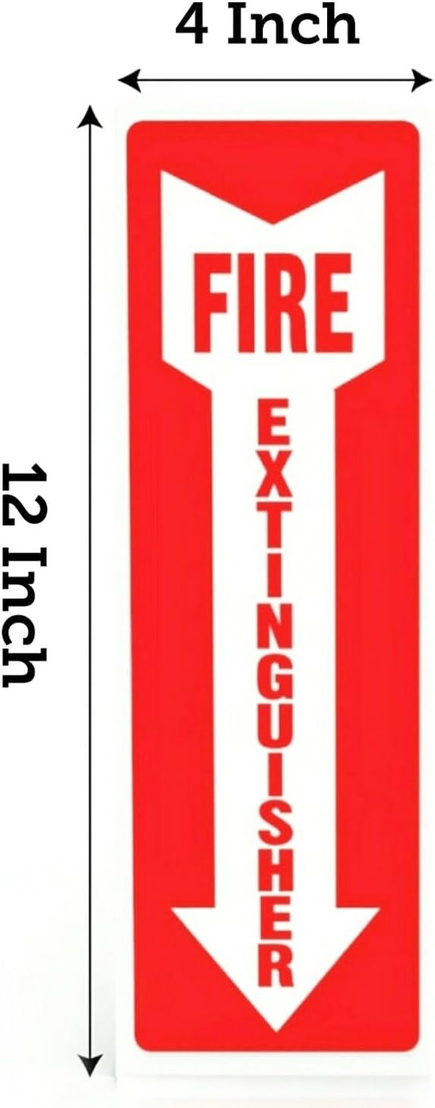 8 Pack Fire Extinguisher Sign Stickers 4×12 Vinyl Safety Labels Indoor Outdoor