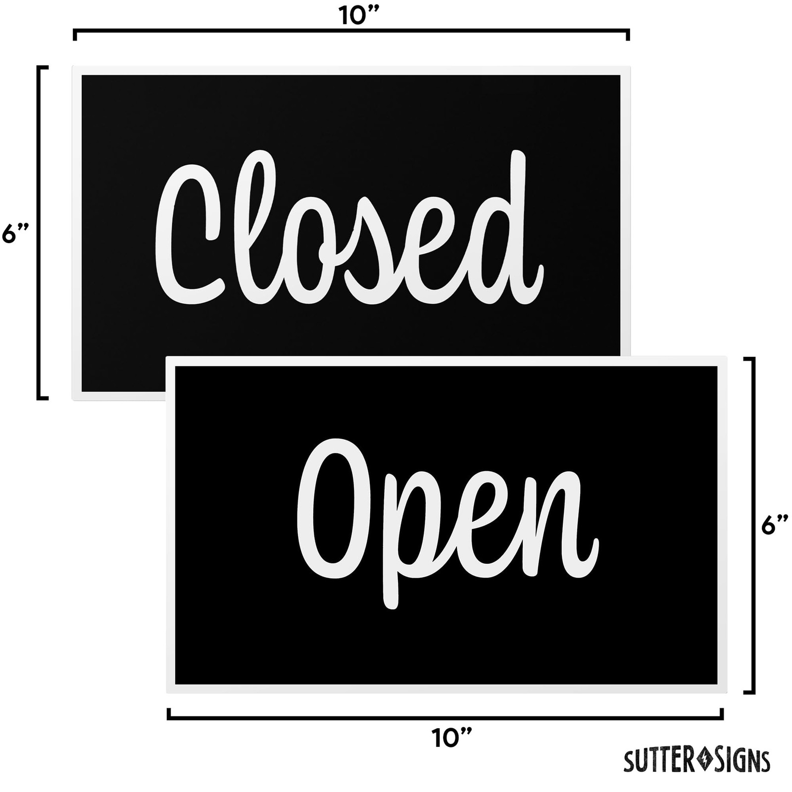 Open Closed Sign for Business, 10&Prime; x 6&Prime; Double Sided Plastic Sign with Twine,…