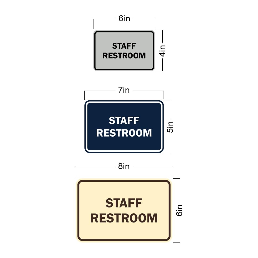 Classic Framed Staff Restroom Sign Red – Medium 2 Pack