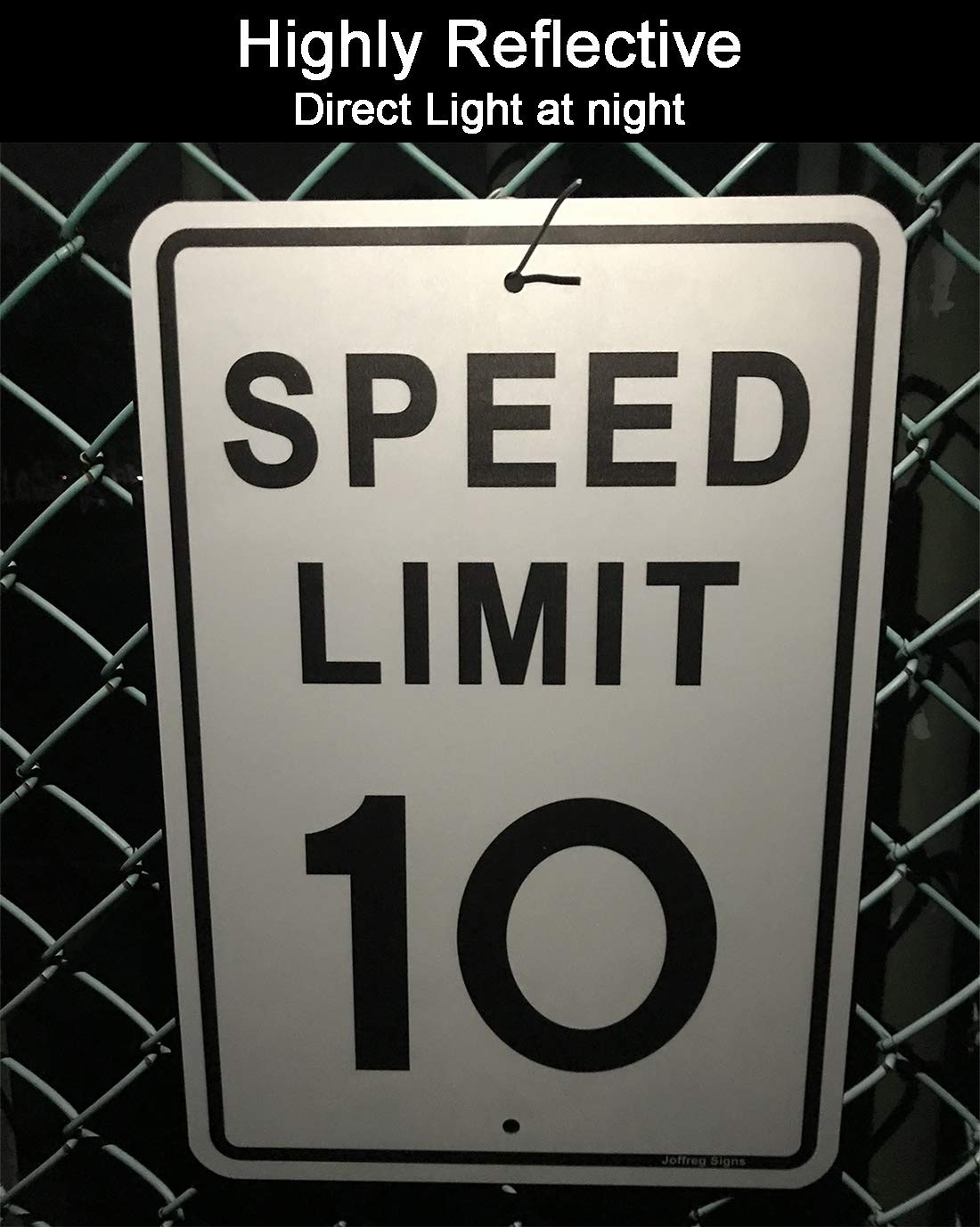 17×12 Inch Speed Limit 10 MPH Reflective Aluminum Safety Road Sign 2 PCS