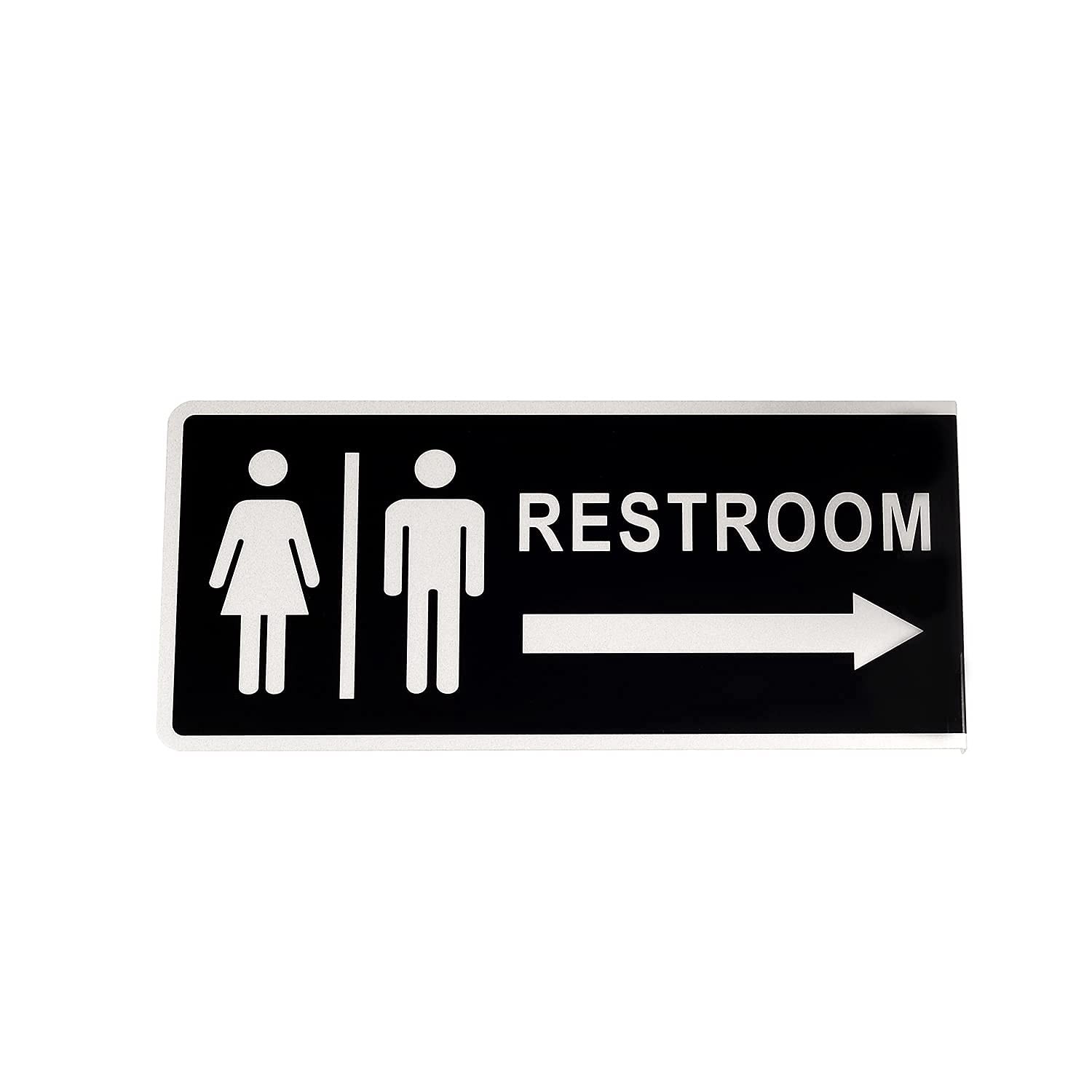 Kichwit Double Sided Metal Restroom Sign, Aluminum Bathroom Sign for Home and…