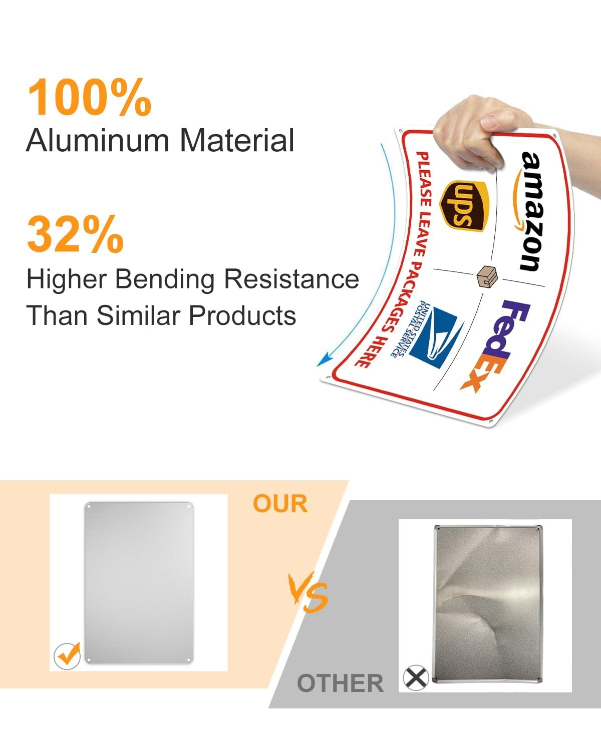 8×12&Prime; Package Delivery Sign – Rust-Free Aluminum for Porch, Front Door & Outdoor
