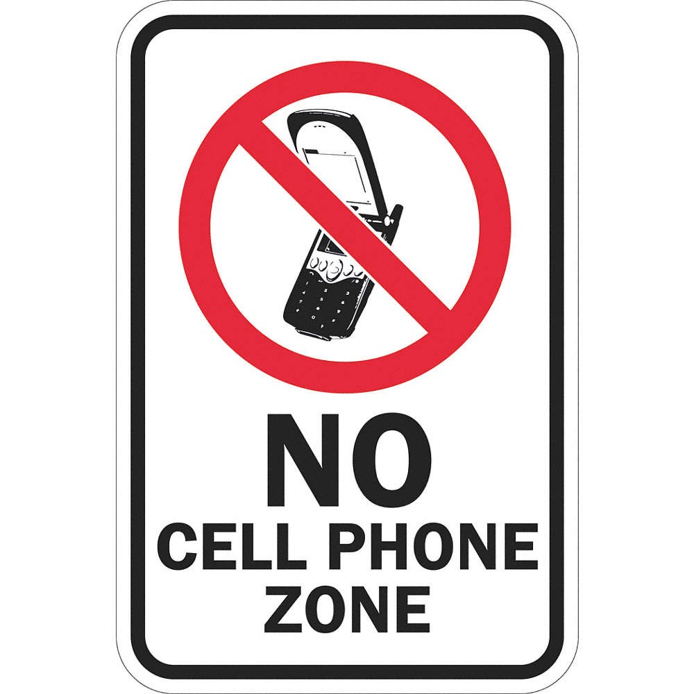 LYLE T1-1241-EG_12x18 Reflective No Phone Sign,18x12in,Alumin 448Y38