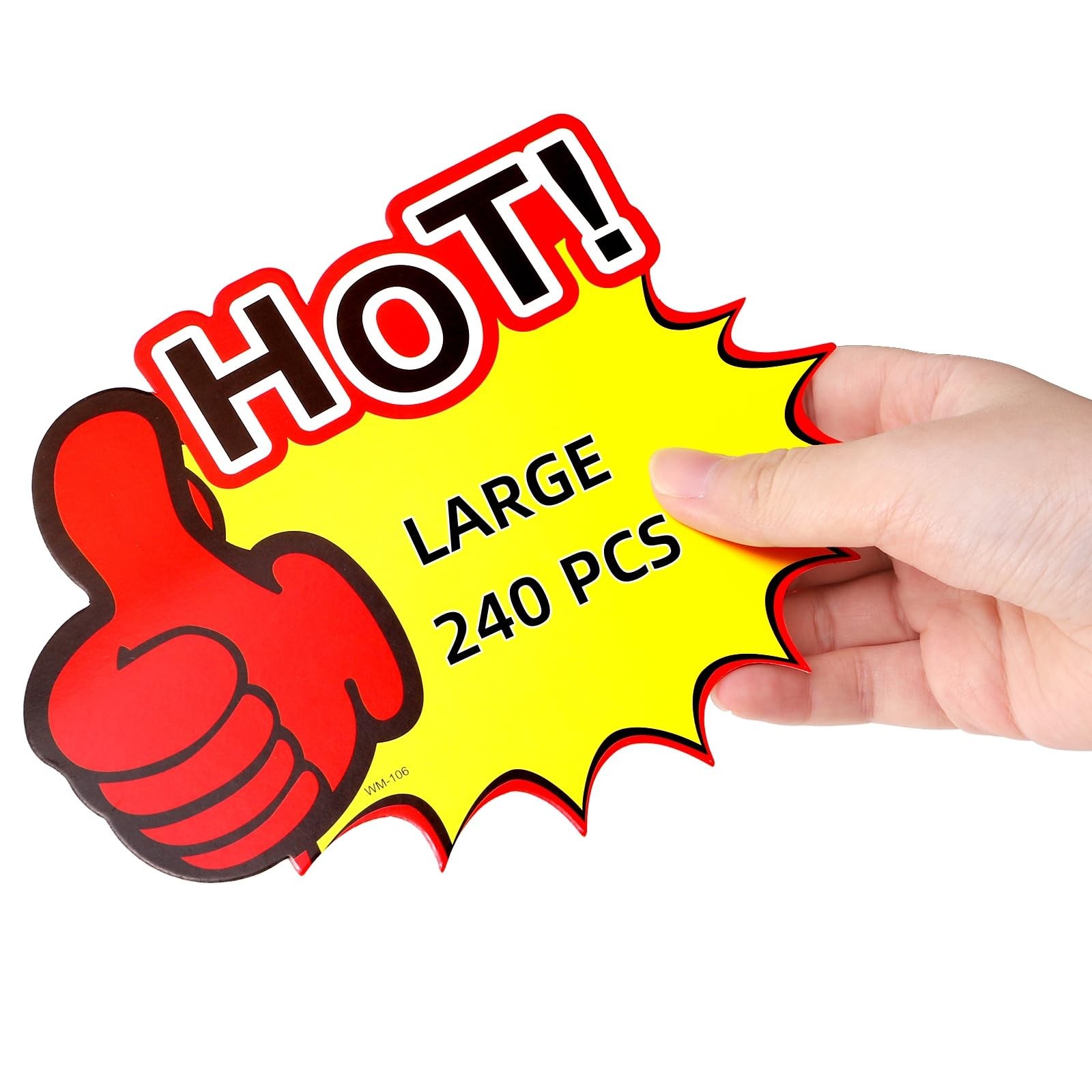 240 Pieces Burst Sign Cards, 7 x 5.5 Inch Large Star Shaped Blank Sale Sign T…