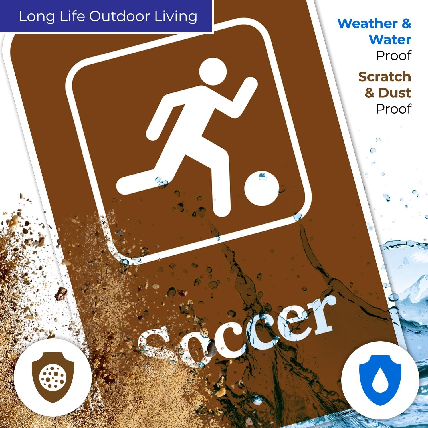 Soccer with Graphic Sign, 12×18 Inches, 55 mil Thick HDPS (high Density polys…