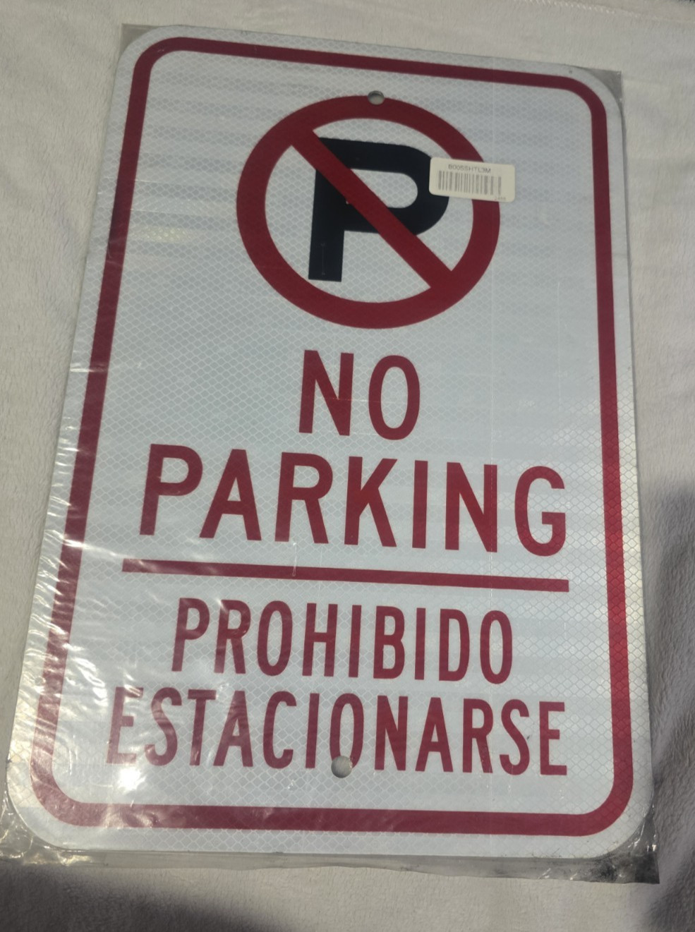 New Commercial Metal Sign Bilingual « No Parking » « Prohibido Estacionars 18×12 in