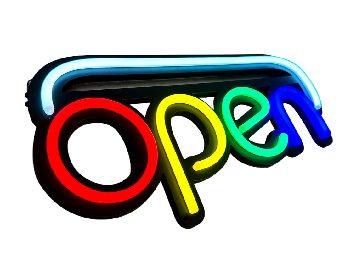 20&Prime; W LED Business OPEN Sign, 4 Colors