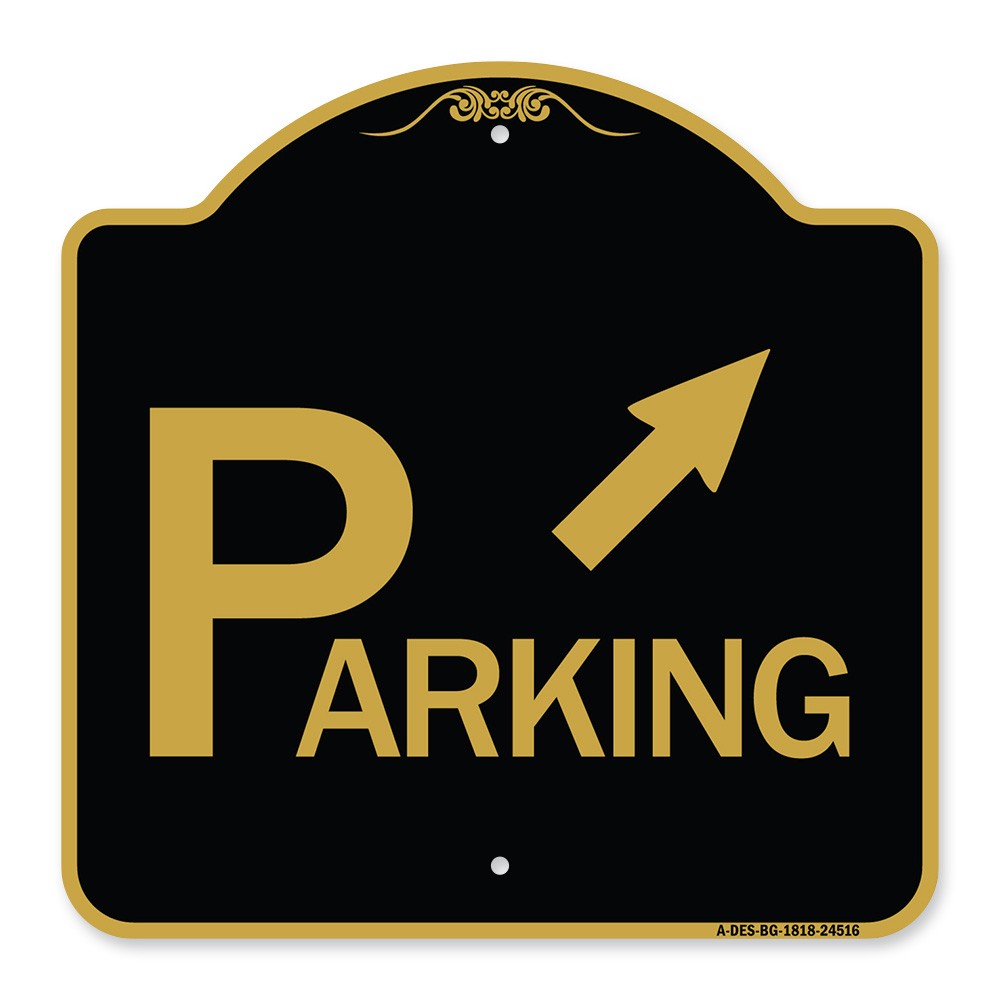 Designer Series – Parking with Arrow Pointing to Top Right Heavy Gauge Aluminum
