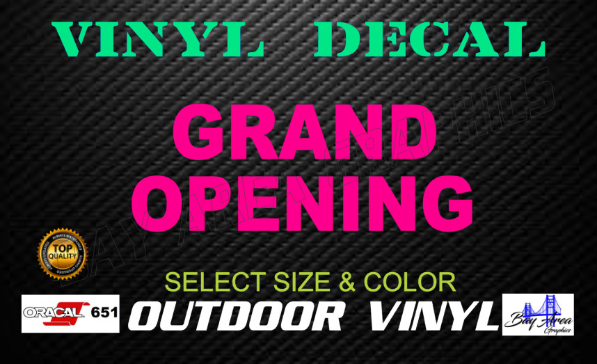 Grand Opening Window Sign Vinyl Decal Waterproof Outdoor Storefront Advertising