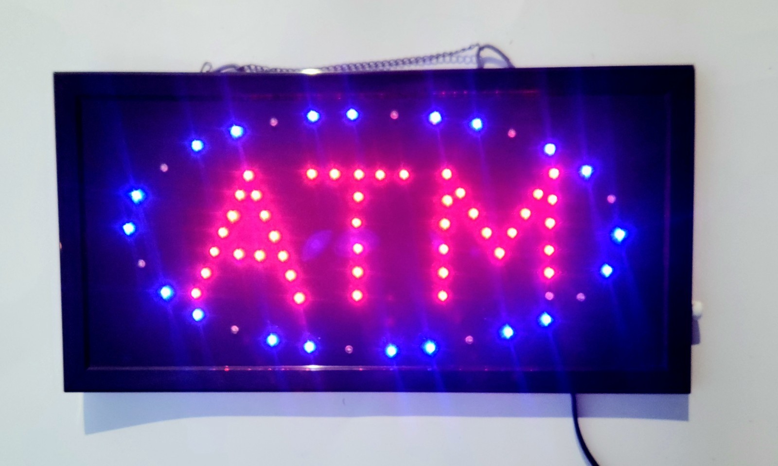 LARGE Bright LED Neon Light ATM Sign Business Animated Motion Display 21&Prime; X 13&Prime;
