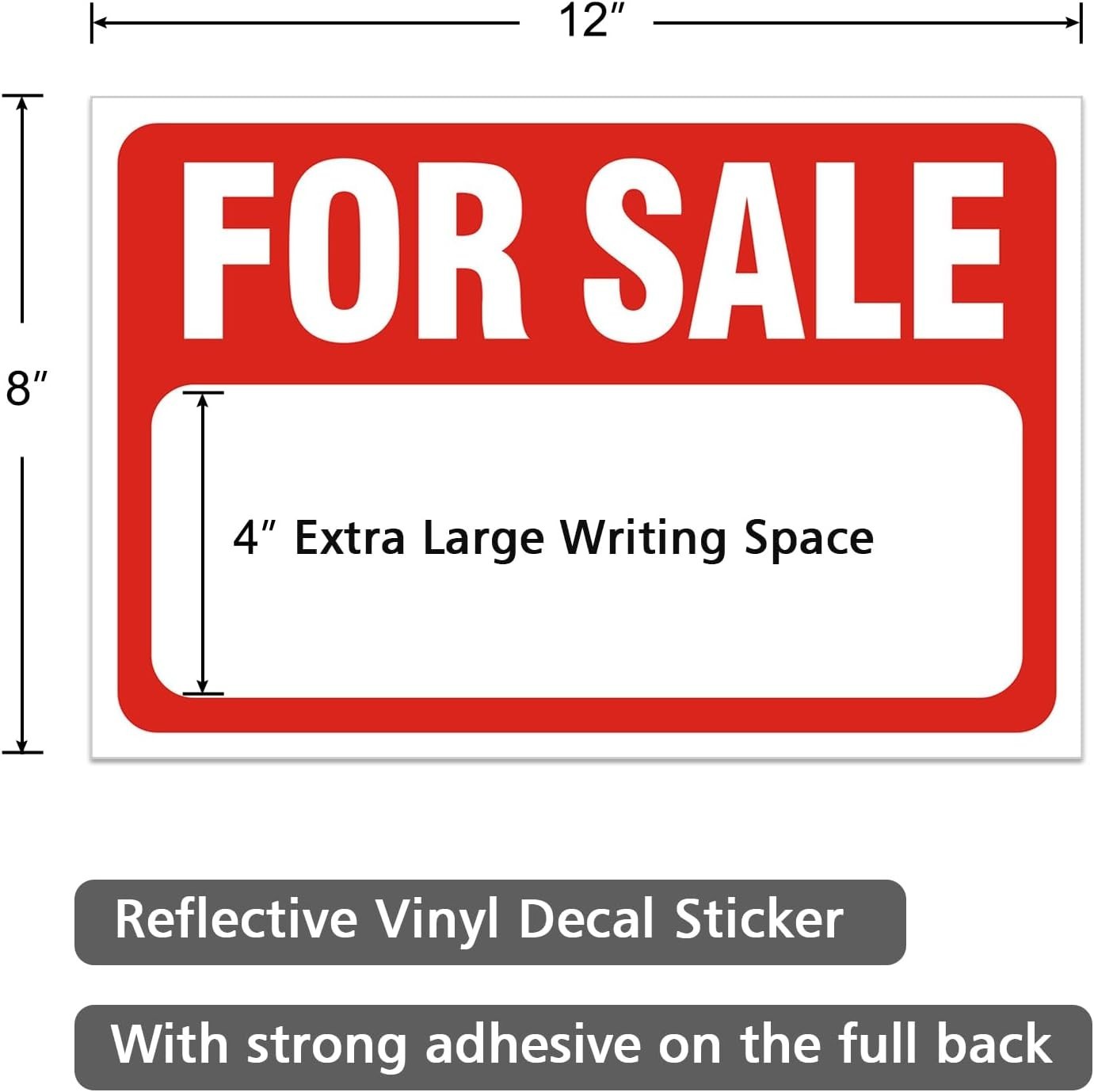 2 Pack Stickers,12&Prime; x 8&Prime; Sale Sign for Car and Vehicles, Self-Adhesive Vinyl …