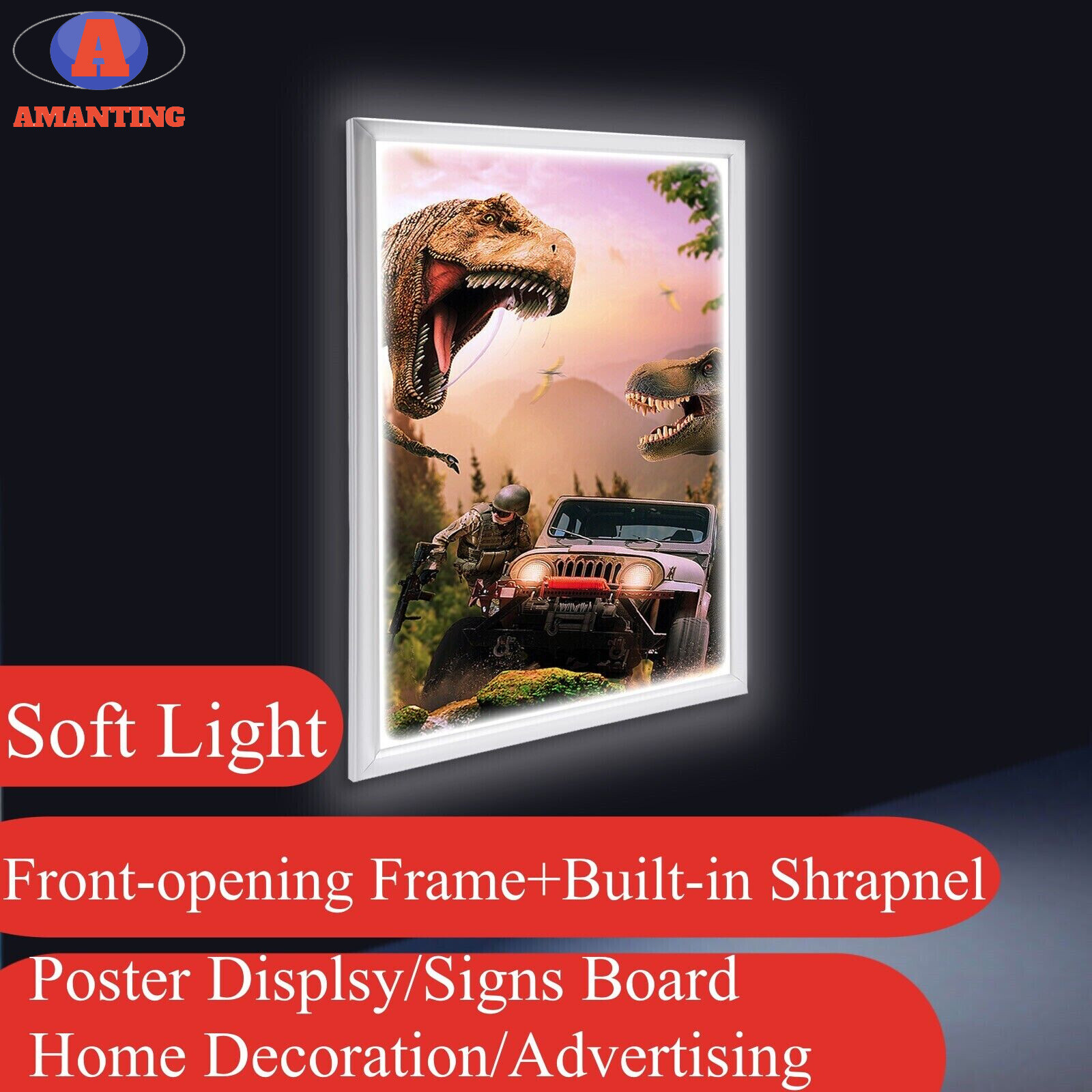 24&Prime;x36&Prime; LED Light Box Backlit Movie Poster Art Picture Frame Advertising Display