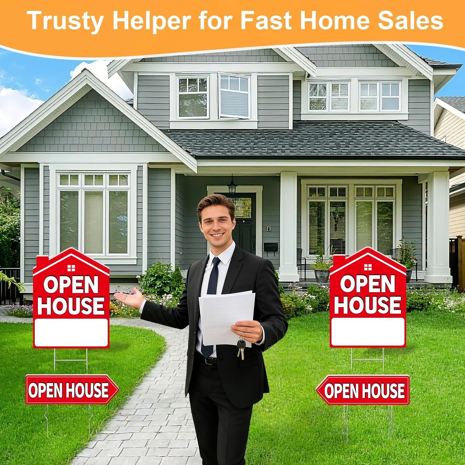 Open House Signs for Real Estate 5 Pack, 17&Prime;x13&Prime; Open House Sign Double Sided…