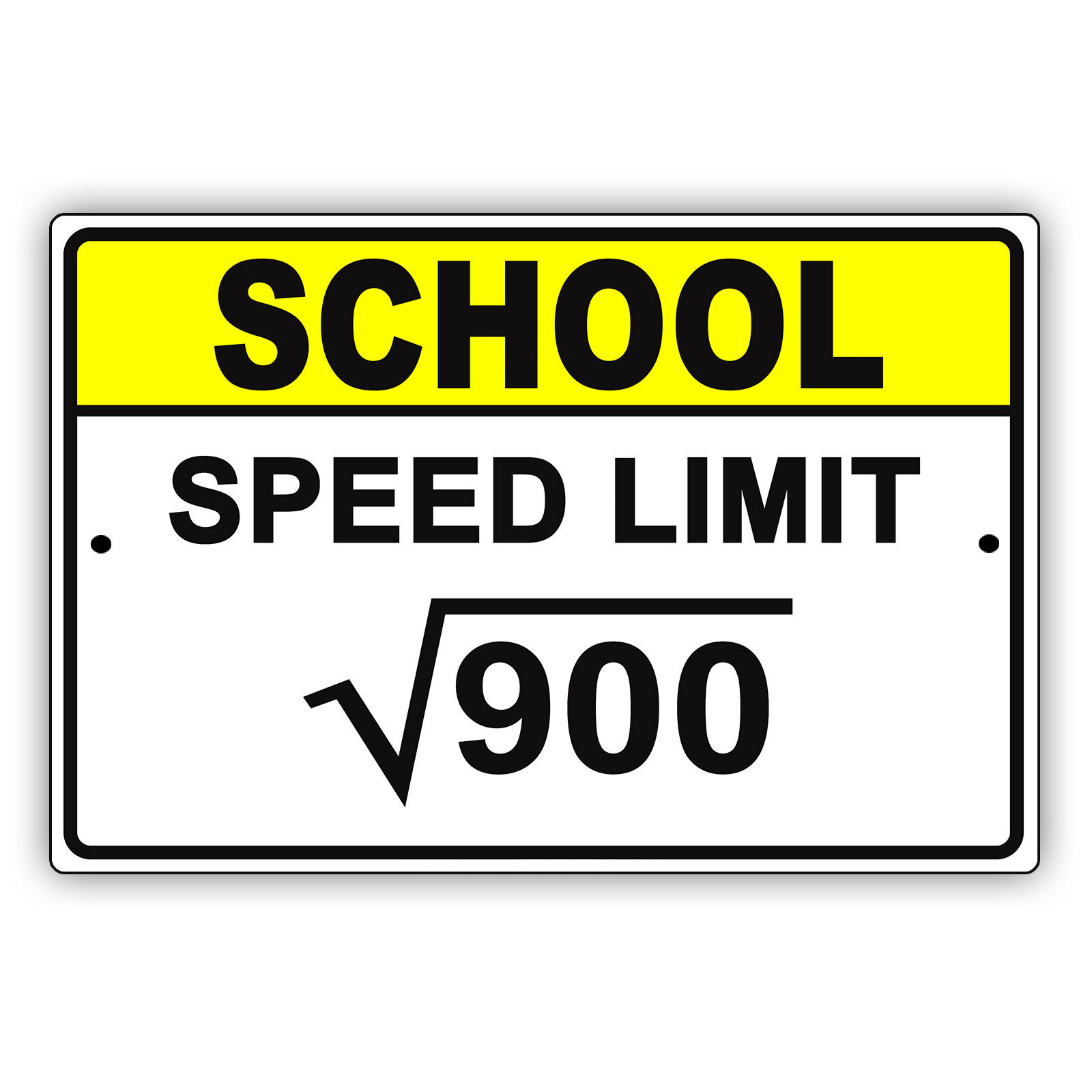 School Speed Limit ?900 30 MPH Safety Math Geek Novelty Aluminum Note Metal Sign