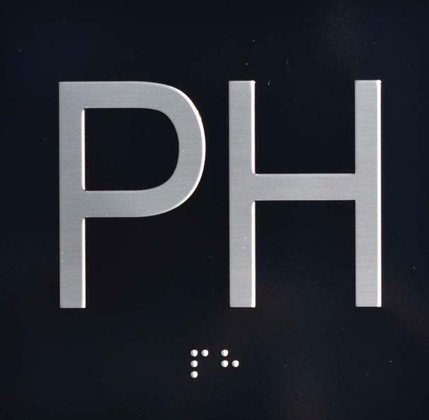 PH Elevator Jamb Plate Sign (Penthouse JAMB Plate) with Braille and…..ref0420