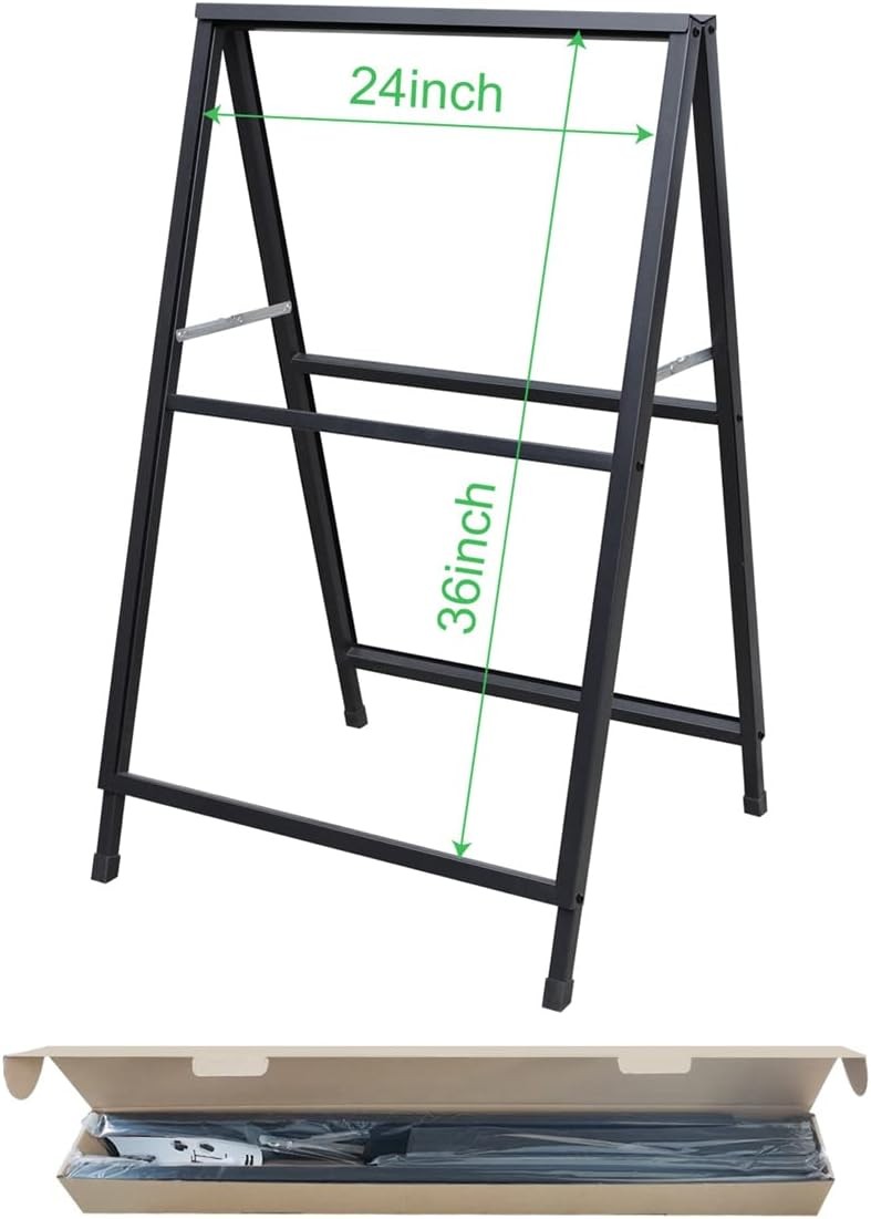 Heavy Duty Slide-in Folding Sandwich Board A-Frame Sidewalk Sign 24×36 Inch