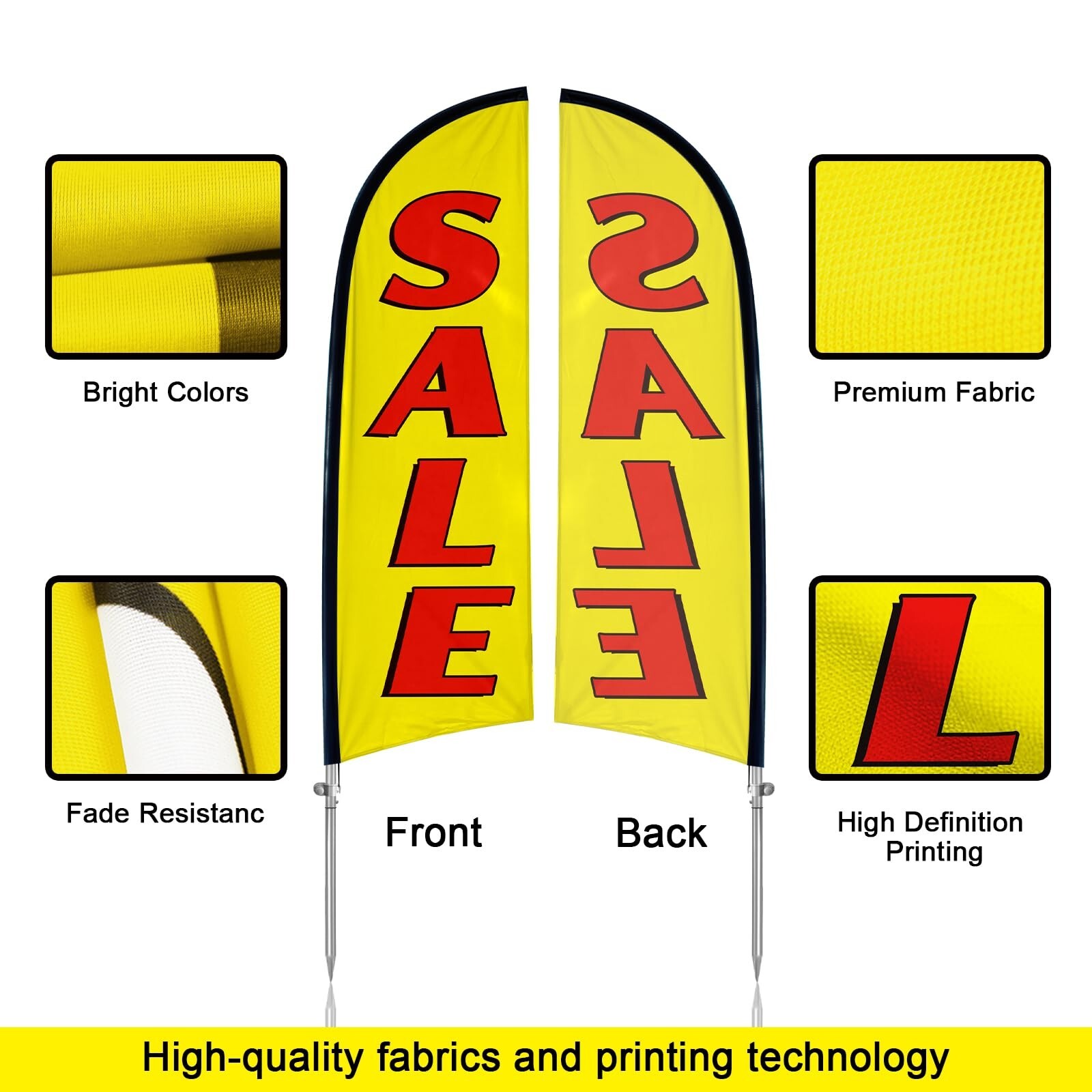 Sale Swooper Flag, 8FT Sale Signs for Business, Eye Catching Yard Sale Flag w…