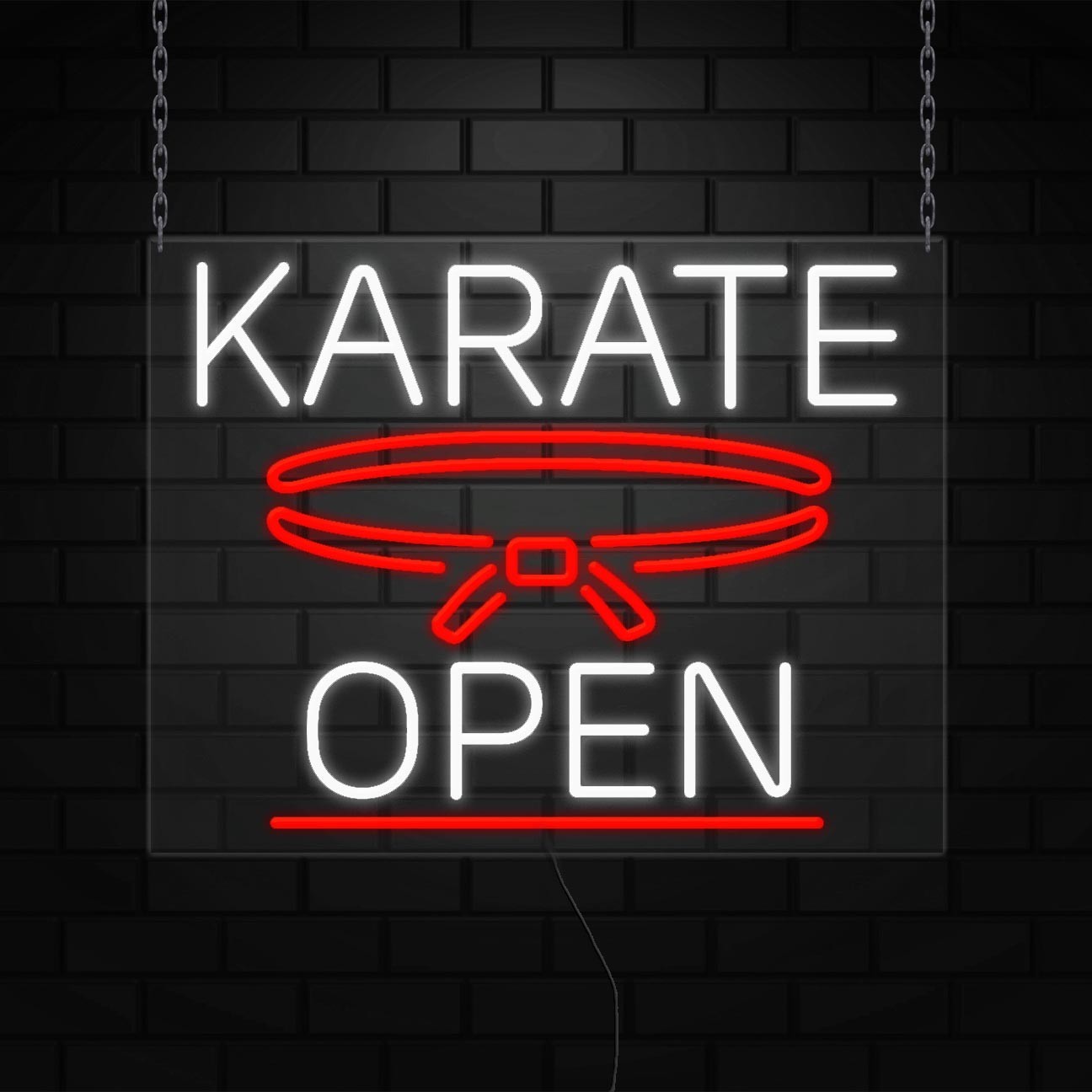 Karate Neon Sign for Retail Displays | LED Flex Neon | 31&Prime;W x 24&Prime;H x 1&Prime;D