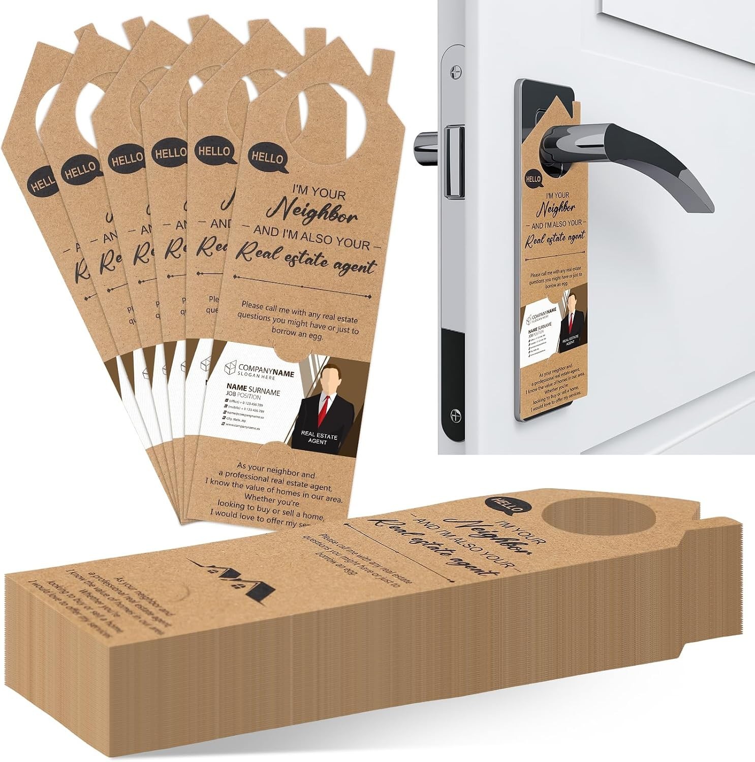 Durable 100 Pcs Open House Door Hangers – Perfect for Real Estate Promotions