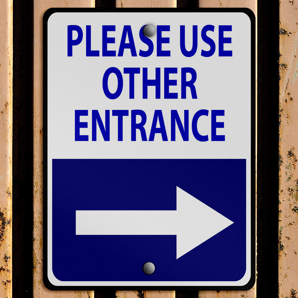 Vertical Metal Sign Directional A-Frame Right M Weatherproof Street
