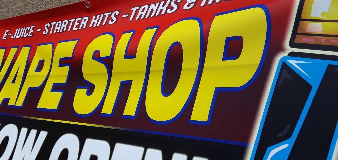 VAPE SHOP Now Open Sign Banner Colorful Display Indoor Outdoor Vinyl Hang Poster