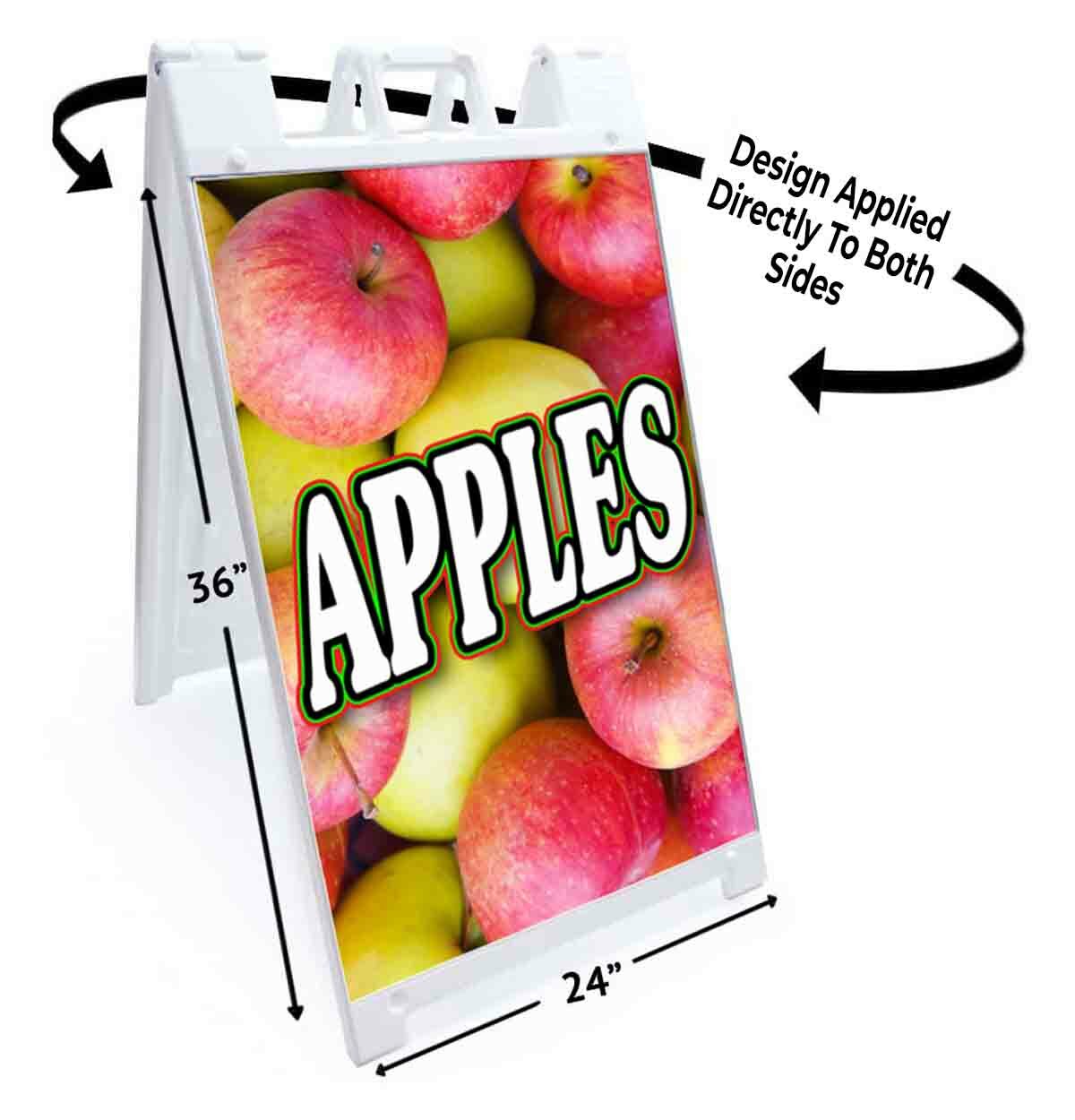 APPLES Signicade 24×36 Aframe Sidewalk Sign Banner Decal FRESH FRUIT PRODUCE