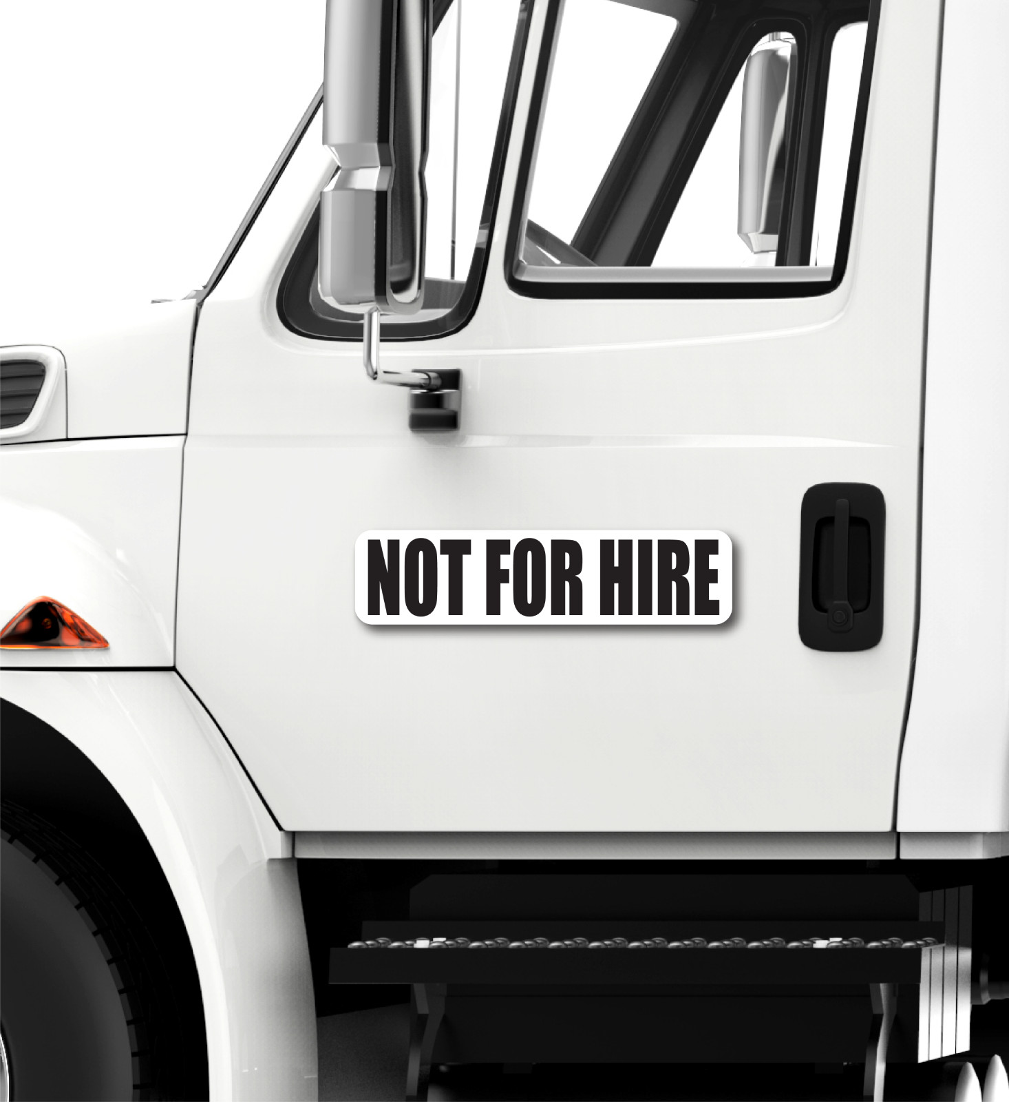 (2) NOT FOR HIRE Magnetic signs 3&Prime;× 12&Prime; Black on White FREE SHIPPING!