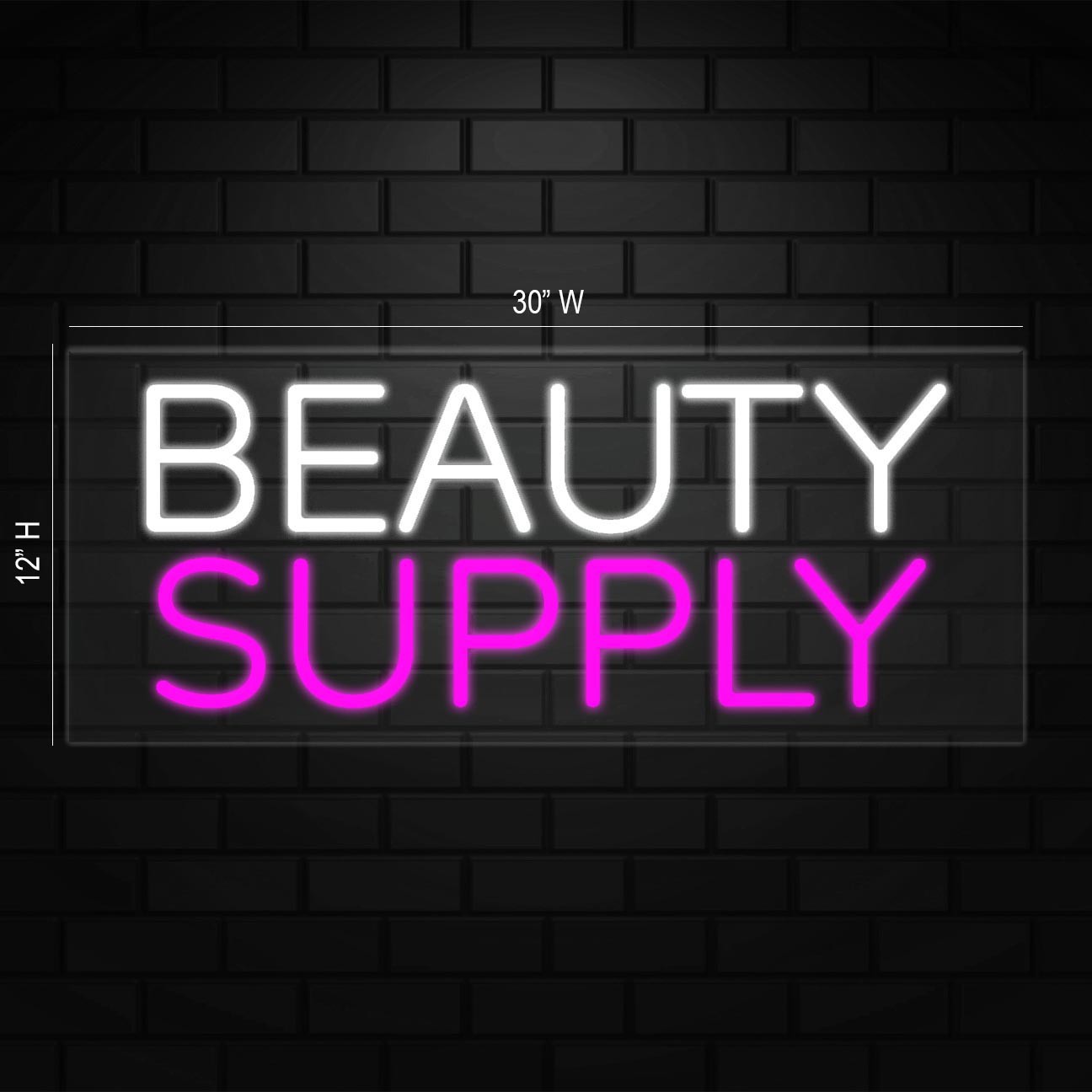 Beauty Supply Neon Sign for Retail Displays | LED Flex Neon | 30&Prime;W x 12&Prime;H x 1&Prime;D