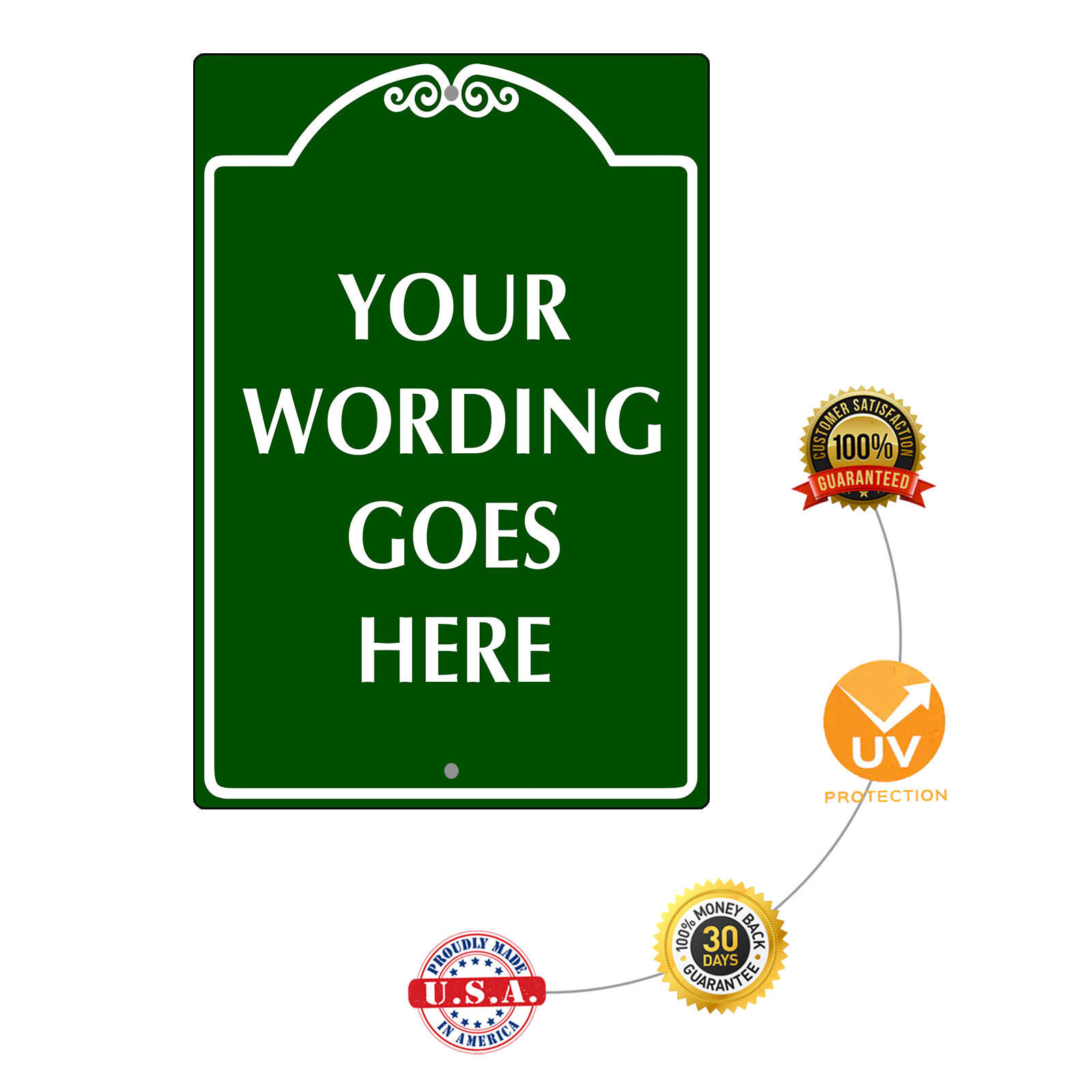Custom Sign Your Wording Goes Sign Personalized Text Notice Aluminum Metal Sign