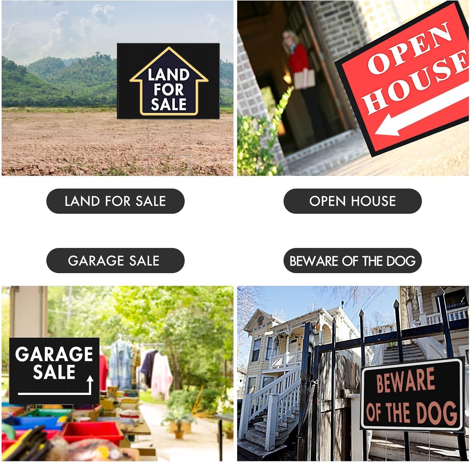 10 Pack Black Blank Yard Signs 17×13 Inches – Durable & Weatherproof for Events