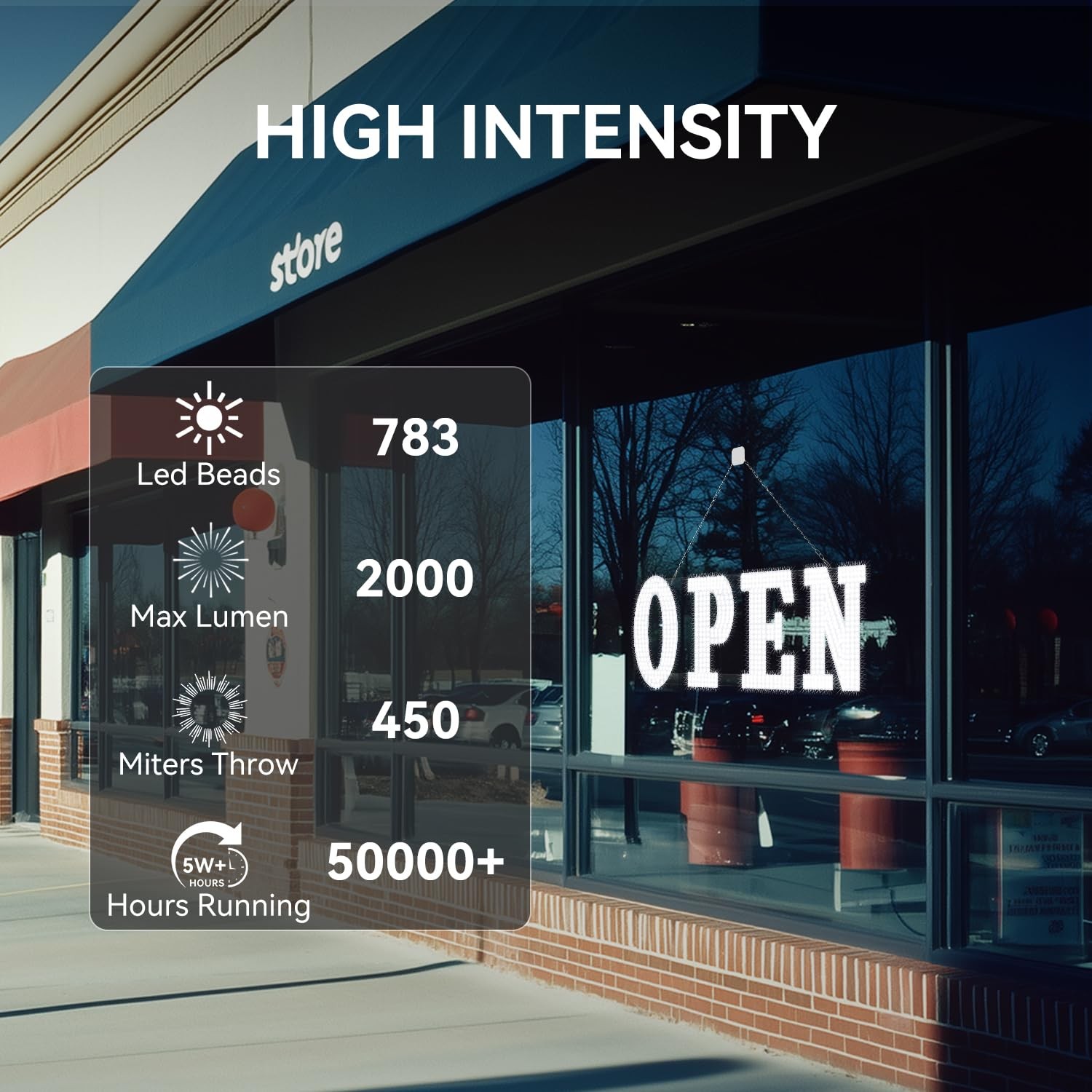 40 x 14 Large LED Open Sign with Remote Control High Bright Visibility Busine…