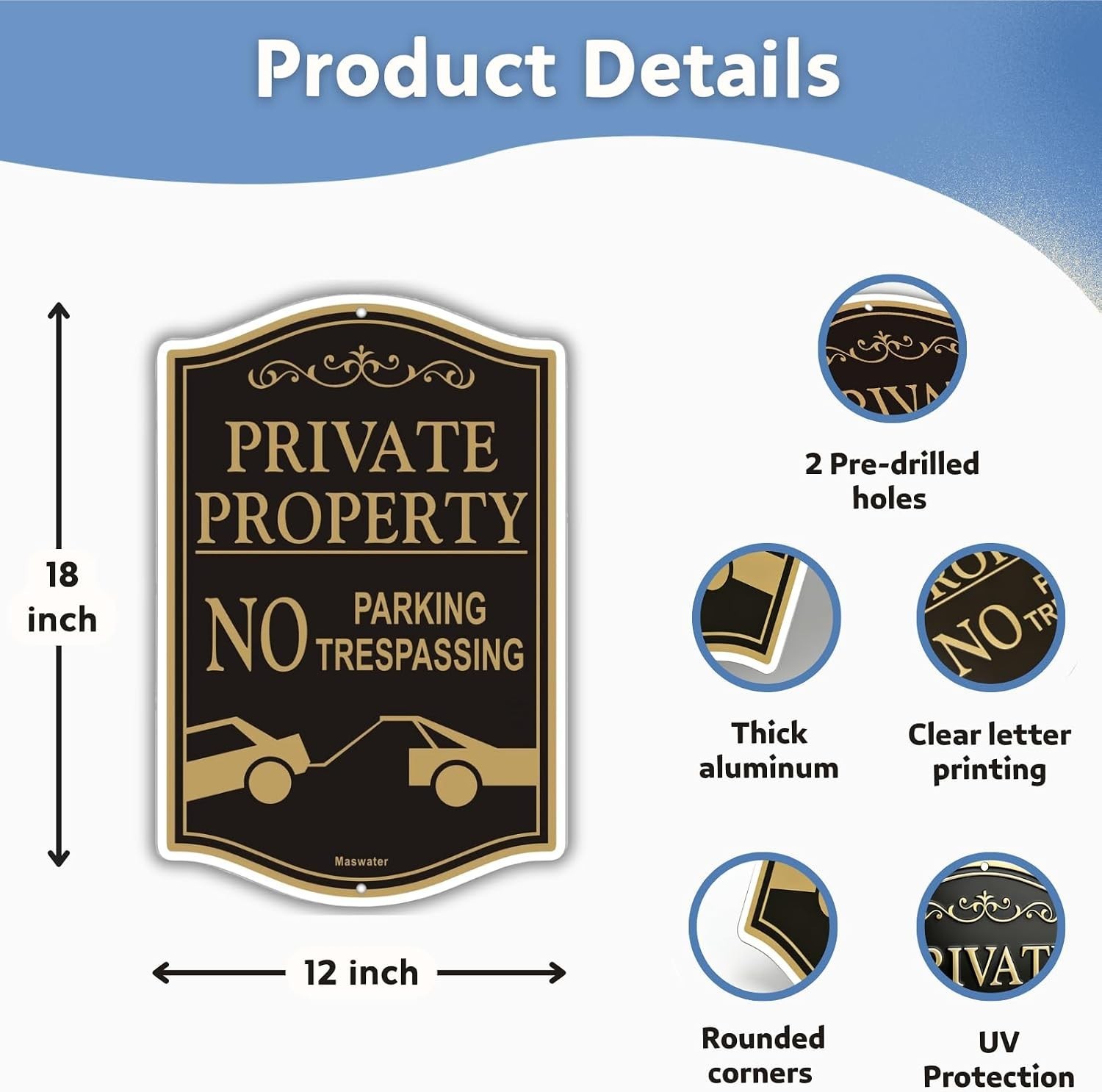 2 Large No Parking Signs, 12&Prime; x 18&Prime; Reflective – Rust-Free Aluminum for Security