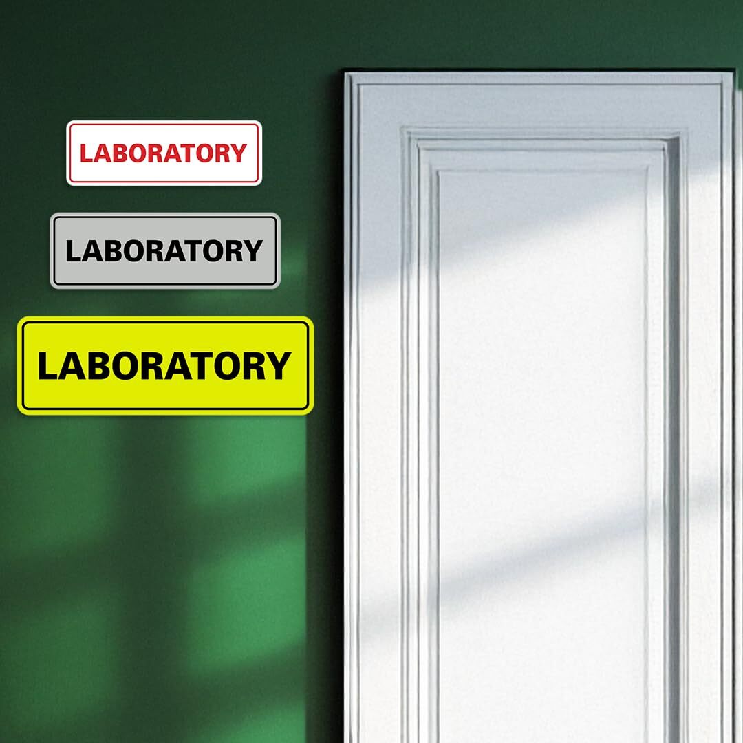 Laboratory Sign Black Large Professional Door Wall Office Lab 1-Pack