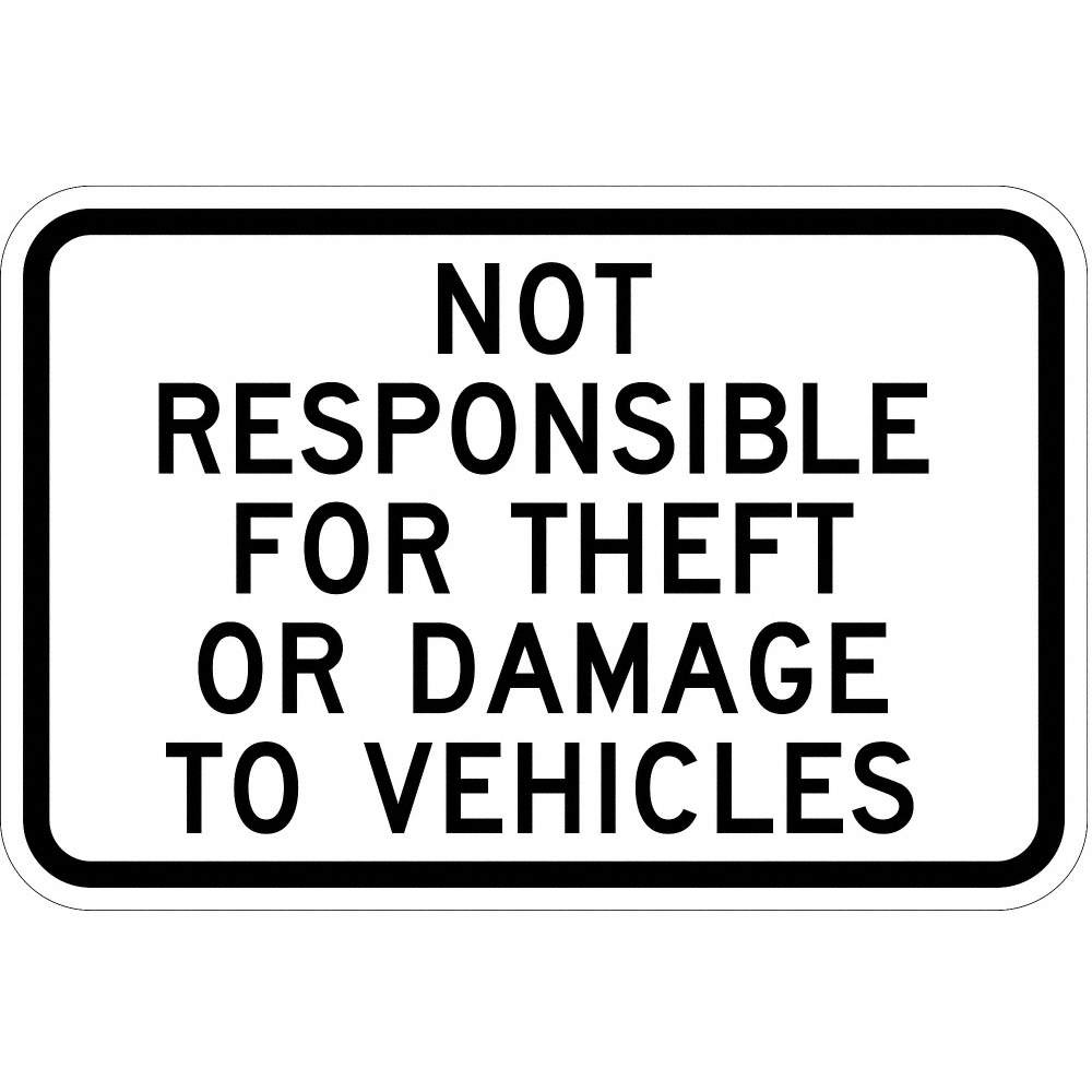 LYLE T1-1046-EG_18x12 Parking Lot Damage Advisory Sign,12×18&Prime; 36A832