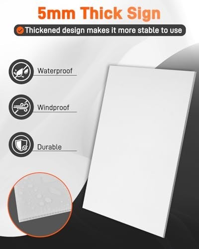 20 Pack Blank Yard Signs with Metal Stakes – 18×12&Prime; Corrugated Plastic for Sale,