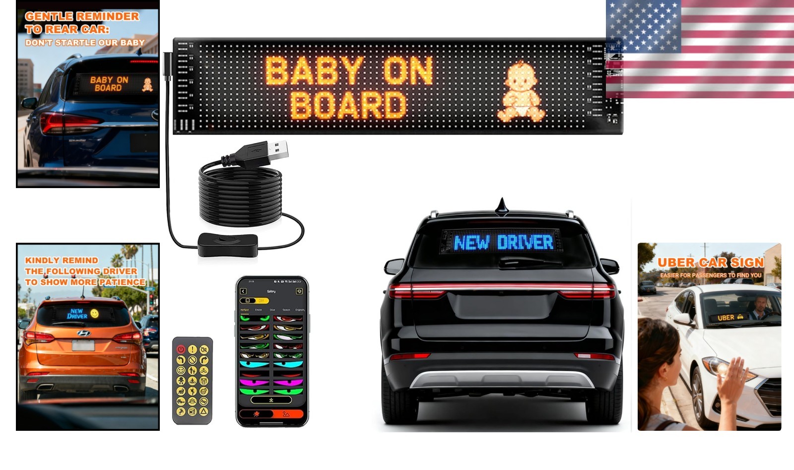 Flexible LED Scrolling Display for Vehicles and Promotions – 23.5 » x 4.7 »