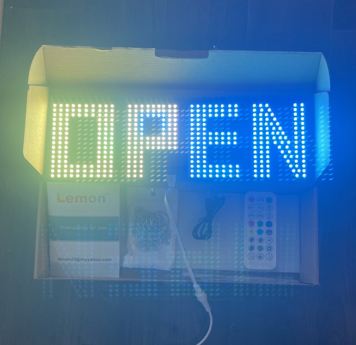 LemonNova 15”x5” LED Open Sign Window Display with Chain & Remote w/ APP