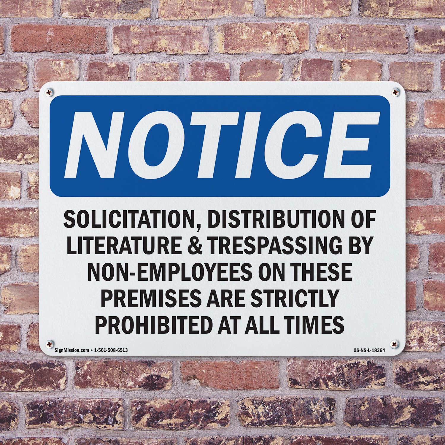 Solicitation Distribution Of Literature OSHA Notice Sign Or Decal – 5 or 10 Pack