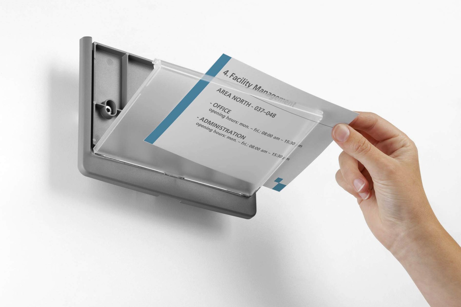 One Click Wall Mounted Information Sign ‎4.125&Prime; x 5.875&Prime; Graphite – Door & Wa…