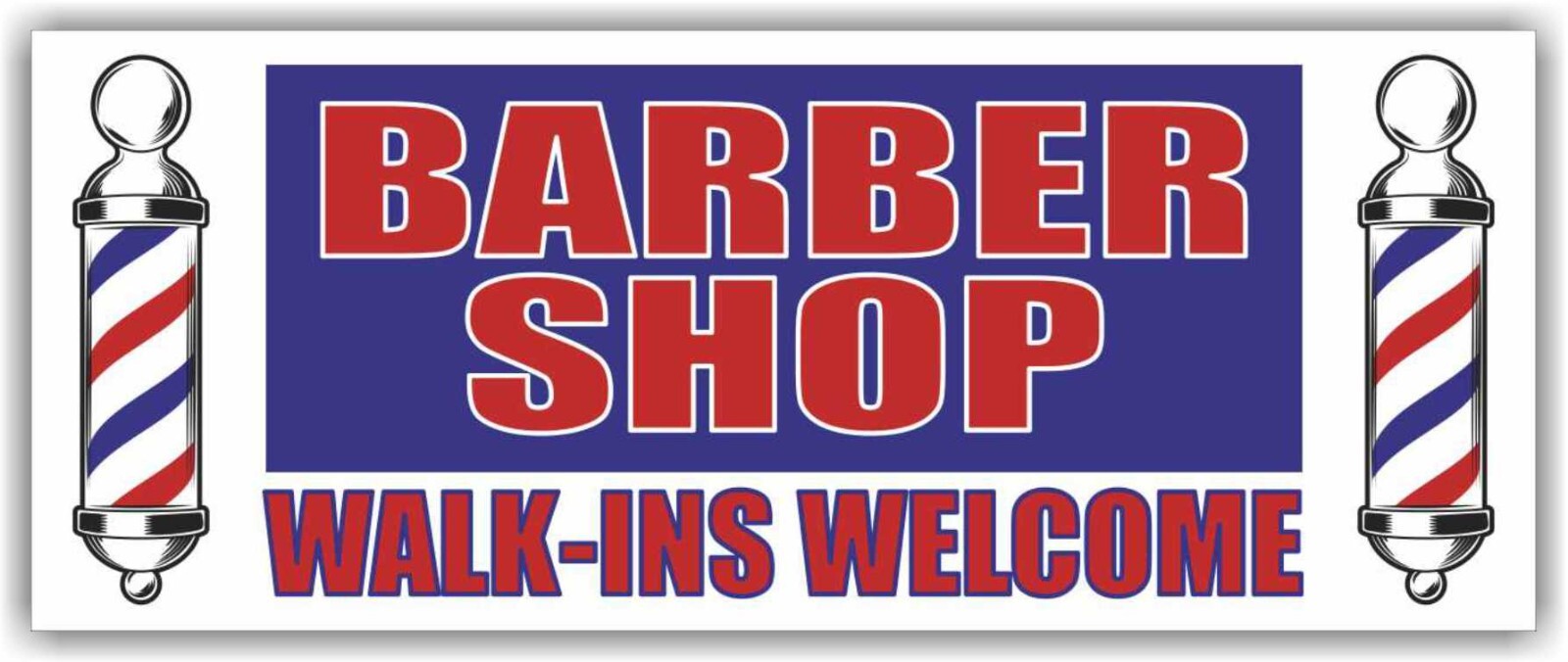 BARBER SHOP WALK-INS WELCOME Advertising Banner Vinyl Mesh Sign beauty spa hair