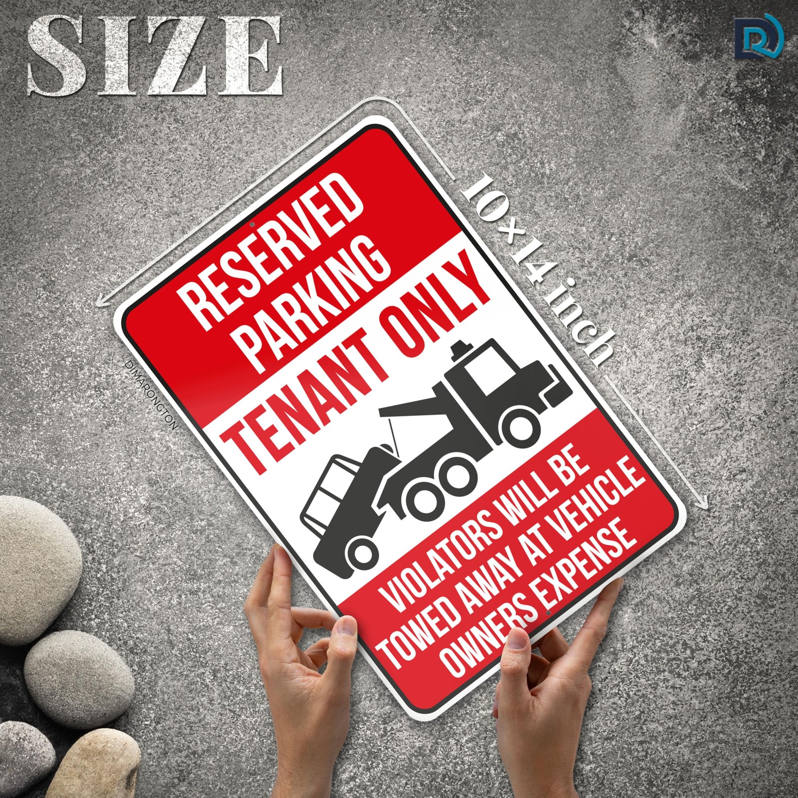 Tenant Parking Only Sign 10×14 Inch Reflective Aluminum Reserved Will Be Towed