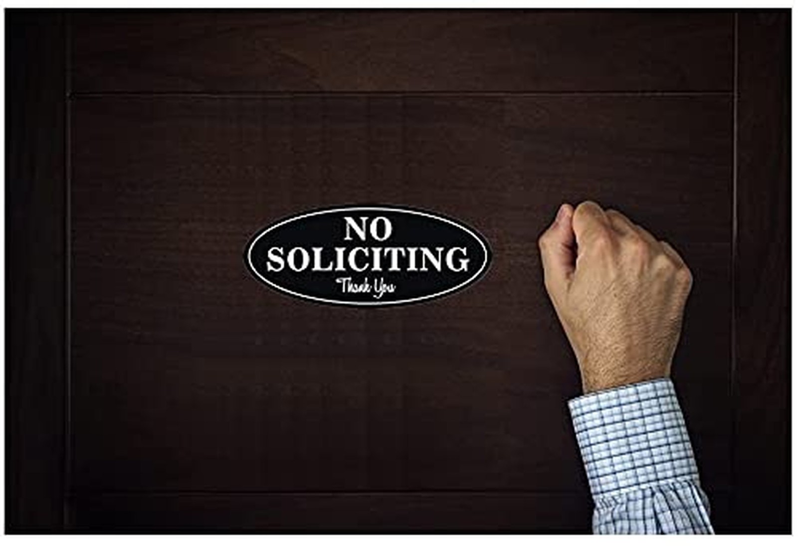 2.8×7 in No Soliciting Sign Weatherproof UV Resistant Door Home Office Black New