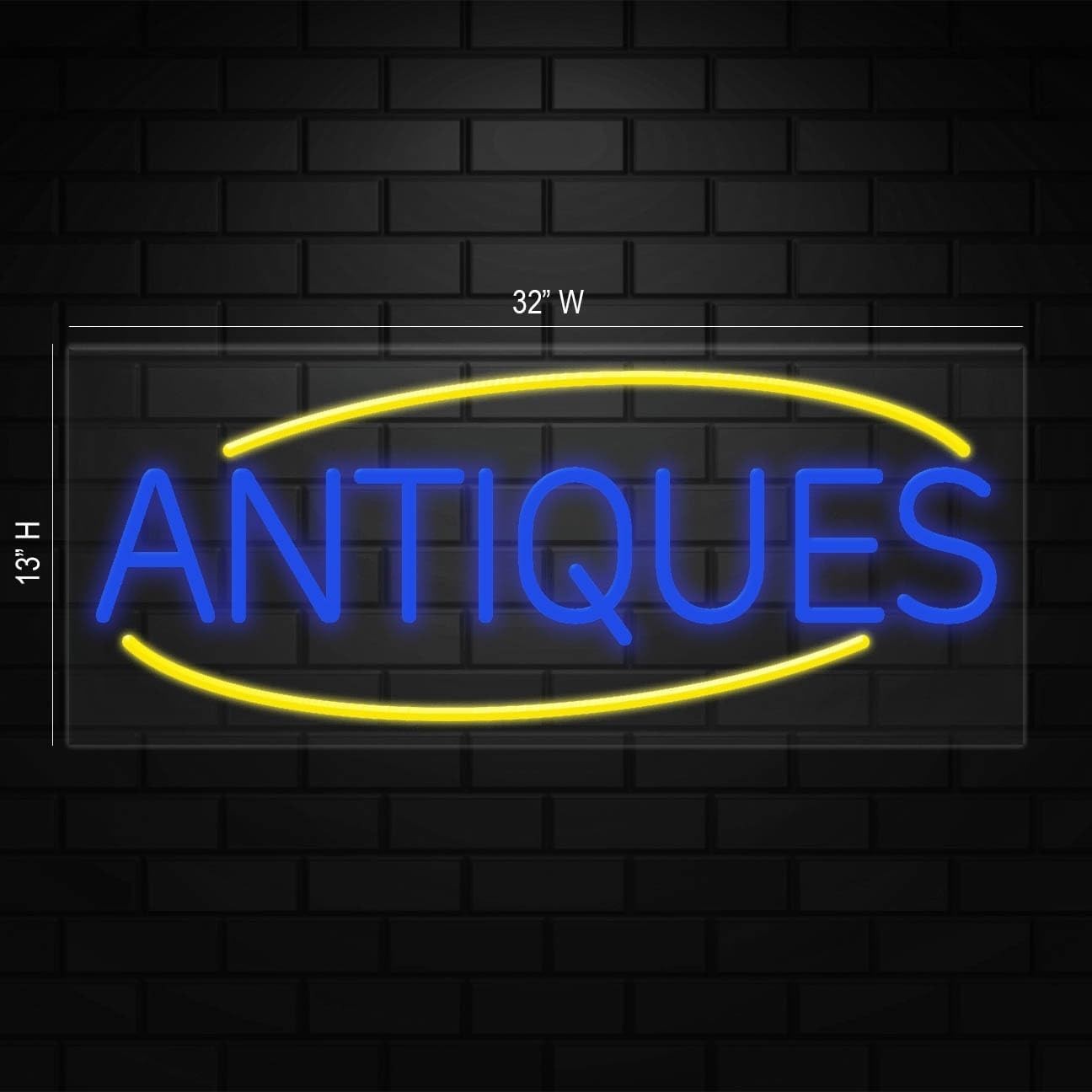 Antique Sign for Business Displays | LED Flex Neon | 32&Prime;W x 13&Prime;H x 1&Prime;D