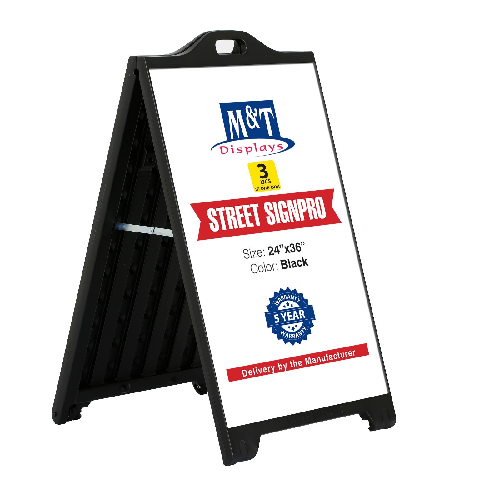 Sandwich Board A-Frame Double Sided Outdoor Sidewalk Sign Holder 24×36 Black