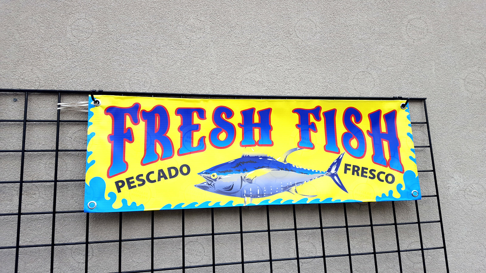 FRESH FISH Banner Food Restaurant Open Sign Shop Store Display Colorful Vinyl
