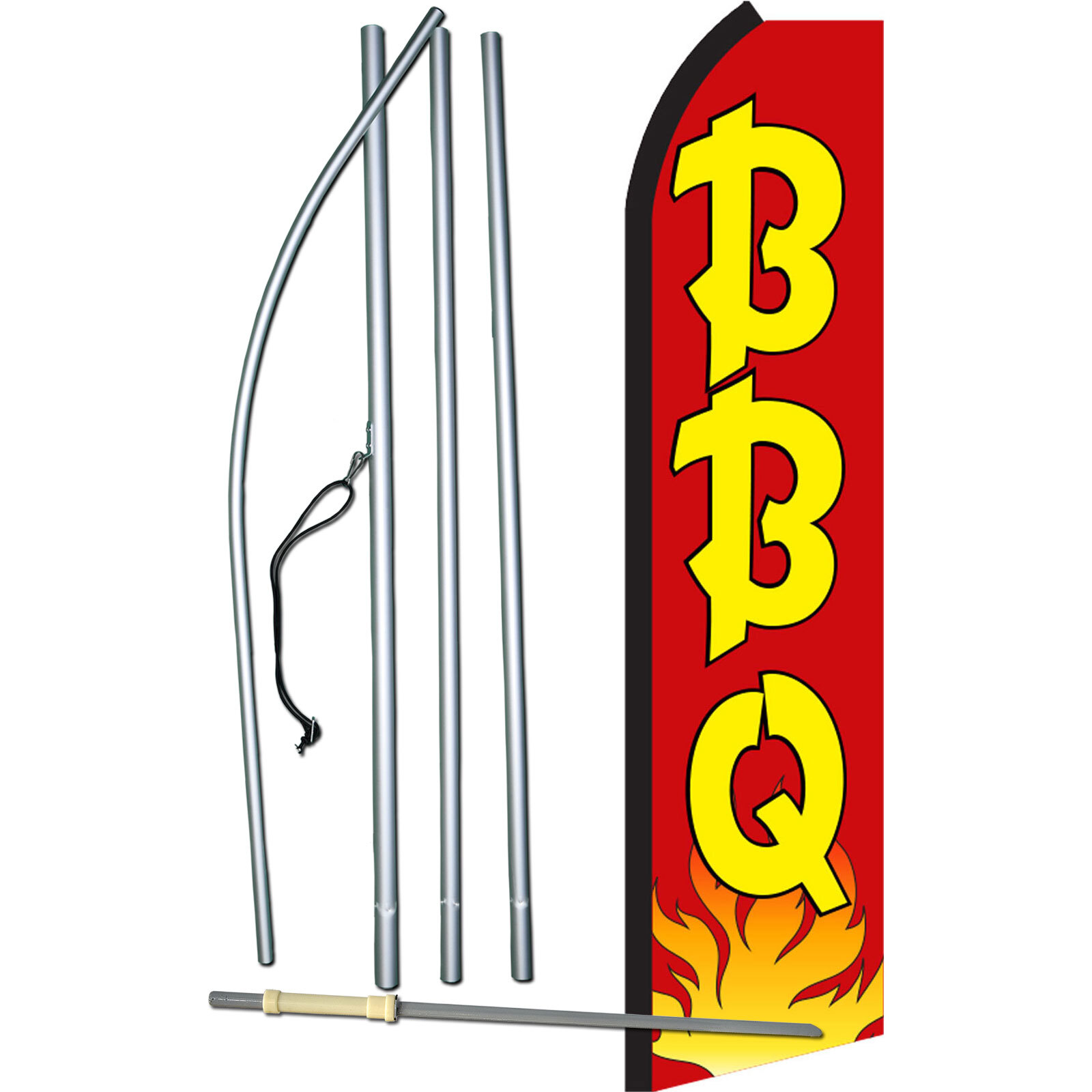 BBQ Red/Yel Swooper Flag Kit