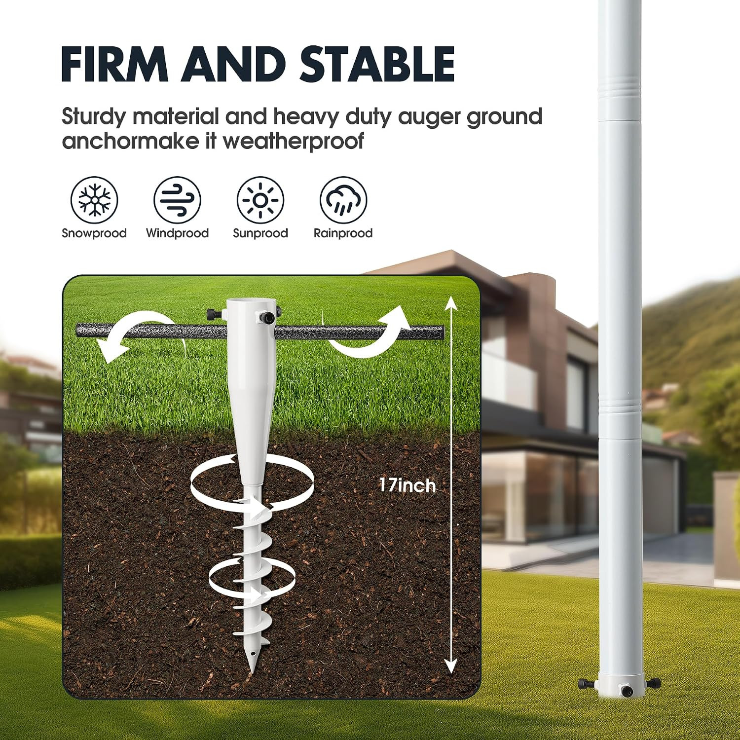 100&Prime; Heavy-Duty Alloy Real Estate Sign Post Commercial Yard Sign with 35&Prime; Arm &